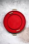 Hermia M0185 - 1 Juego de 2 Bandejas de Metal Rojas 37x37cm y 51x51cm